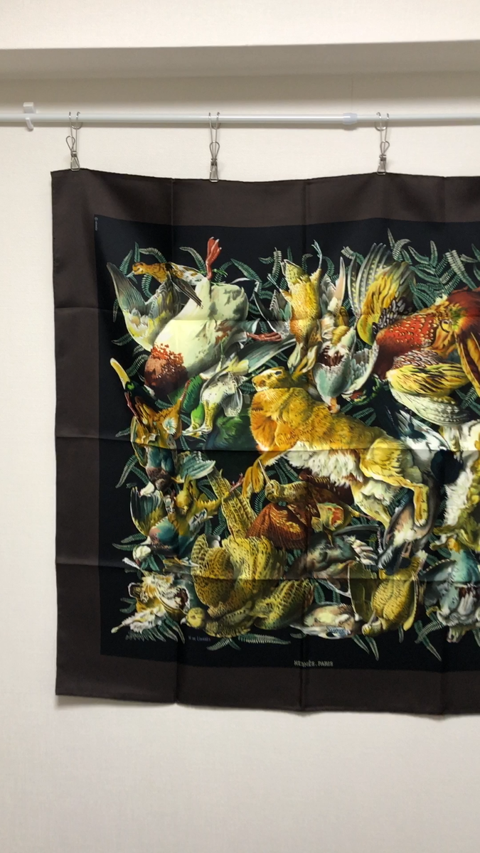 MINT HERMES Silk Scarf H de LINARES Rabbit Bird Hunting 90 35″ Box