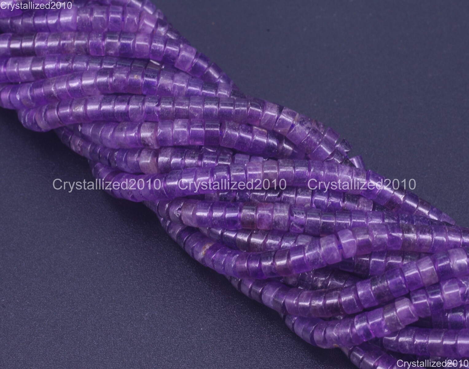 Natural Gemstones Amethyst Heishi Spacer Loose Beads Jewelry Making