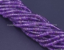 Natural Gemstones Amethyst Heishi Spacer Loose Beads Jewelry Making 2x4mm 15.5"