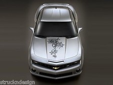 Tiger Rose Thorn Graphic Hood Decal Sticker Truck Vehicle Suv Vinyl Car Tattoo