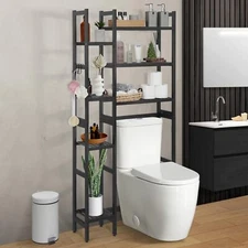 CAPHAUS 31-Inch Bamboo Over The Toilet Storage, Bathroom & Laundry Organizer