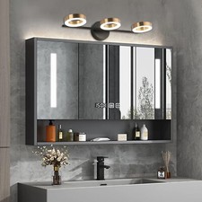 LED Bathroom Vanity Light Fixtures Black Brass 18W 4000K Modern 3 Lights