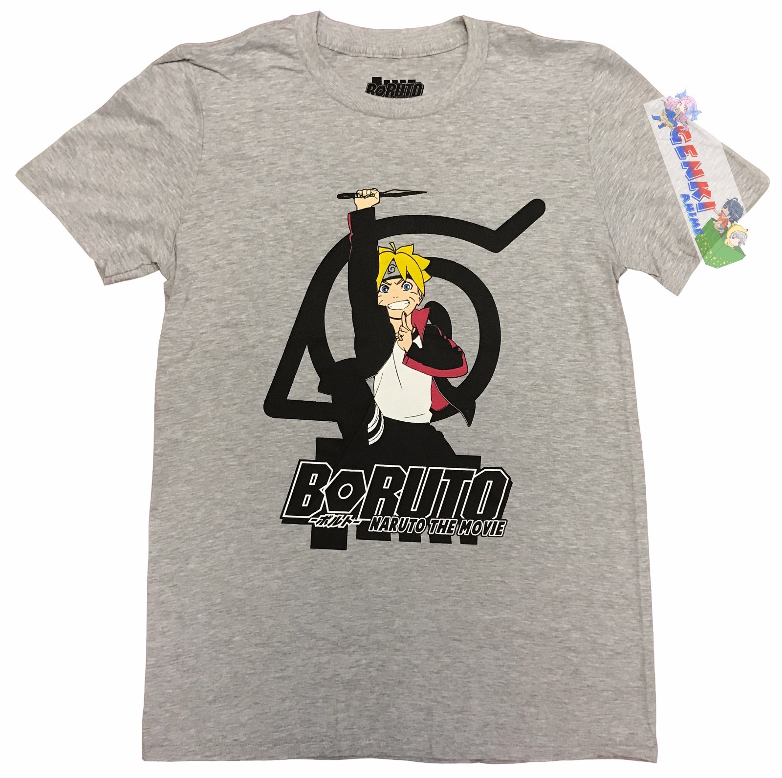 ** Легальная ** Аутентичная футболка с логотипом деревни листьев аниме Боруто из фильма Наруто #90418