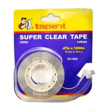 144 Rolls of Clear Tape w/ Dispenser - .47" x 1000" - 1.2 Mil