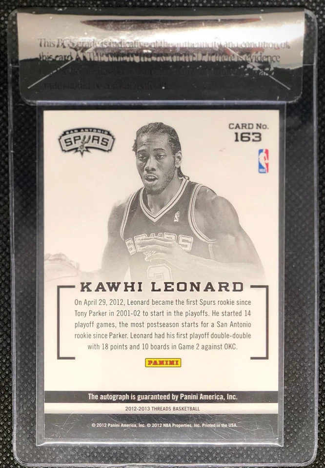2012-13 Kawhi Leonard Rookie Auto BGS 10 / 8.5 🔥 Panini Threads RC Graded - Image 2 of 2