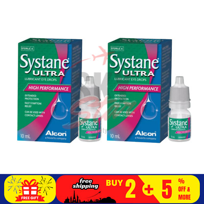 2 x Alcon Systane Ultra Gleitmittel Augentropfen Hochleistung 10 ml KOSTENLOS...