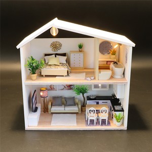 Diy Mini Loft Wooden 3d Dollhouse Kit Realistic House Room Toy