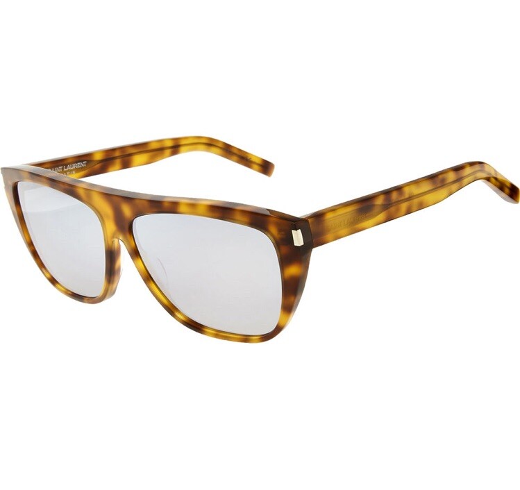 Occhiali da sole SAINT LAURENT Paris tartaruga e argento specchiato Made in Italy