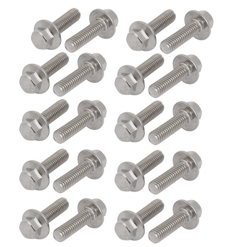 304 Stainless Steel M6x60mm Hex Flange Bolts | 10pcs Metric Fully Threaded Screws Grade 8.8