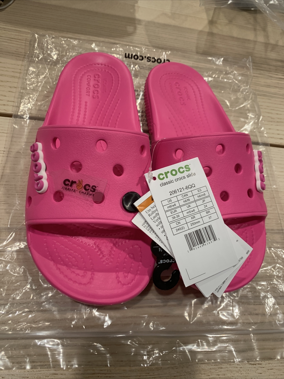Crocs Unisex-Adult Classic Slide Sandals Women Electric Pink Sz. M6/W8  191448438972 | eBay