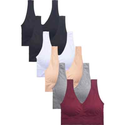 6 Pack Womens Seamless Sports Push Up Bra BR0124SP  Removable Sofra Wireless Lot