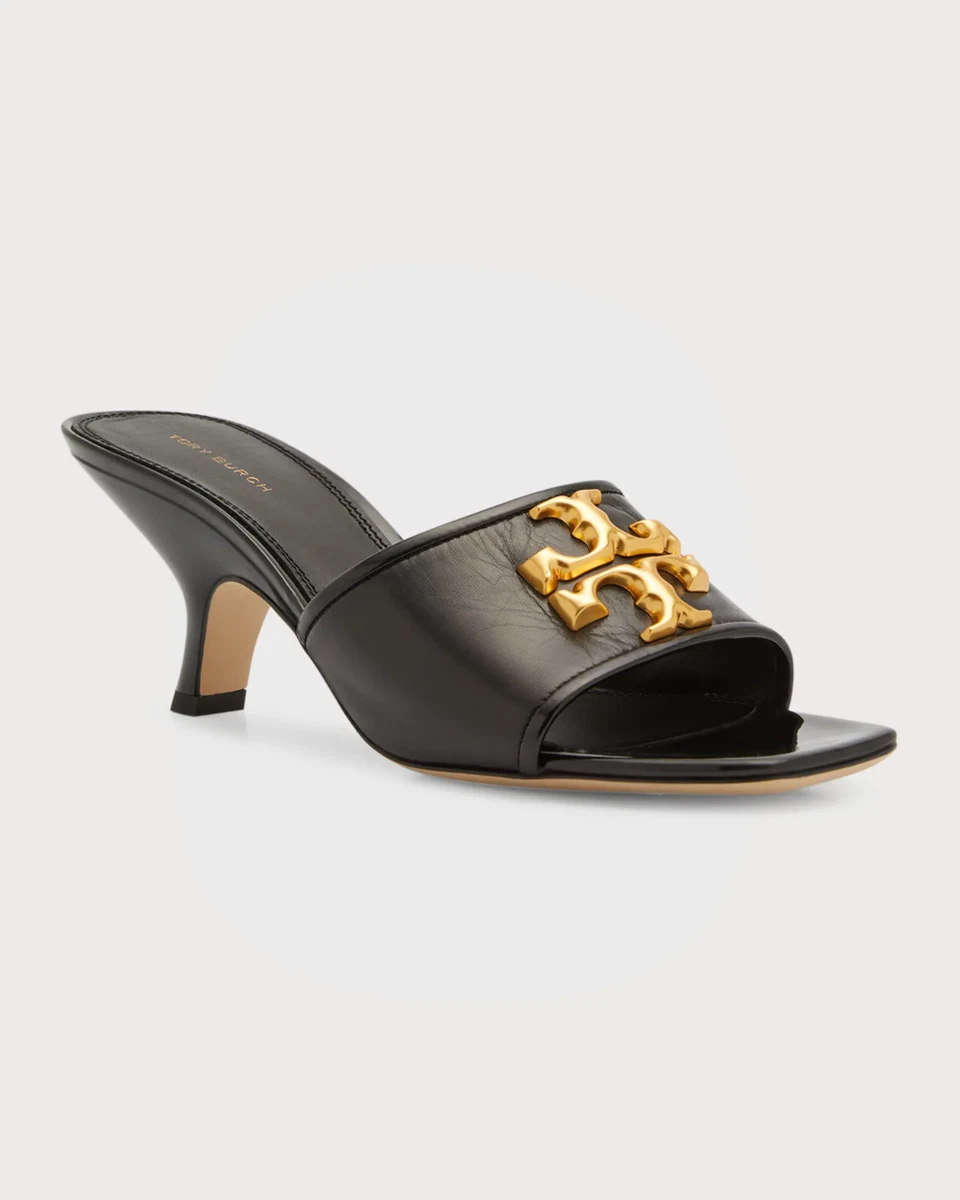 NIB Tory Burch Eleanor Black Mule Sandals sz 7 | eBay