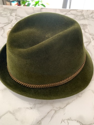 Muller & Company Kirsten Bieri Mens Alpine Velour Olive Green Hat with Tyrolean - Bild 2 von 9