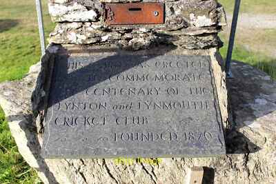 Photo 6x4 Lynton Cricket Ground: the Centenary Stone This stone, mounted  c2021