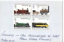 Stamp commemorative set (not postally used) - 1975 Trains