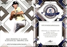 STUNNER GONZALES Rookie 2023 Leaf Perfect Game National Showcase RC #267