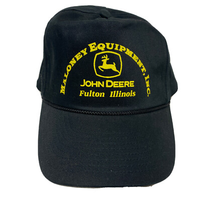 VINTAGE Maloney Equipment Inc Fulton Illinois John Deere Black MOHR S Brand Hat