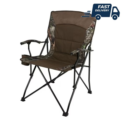 Adult Camping Chair Brown Camo Portable Folding Outdoor Fishing Lawn Chair NEW
