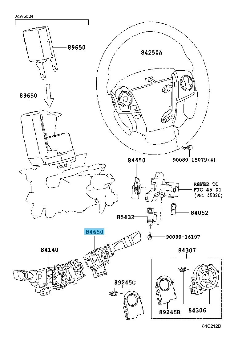 ミー TOYOTA CAMRY ASV50 12-17 Genuine Windshield Wiper Switch Assy