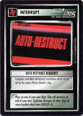 Star Trek CCG Auto-Destruct Sequence Near-Mint Uncommon   Premier Limited 1994