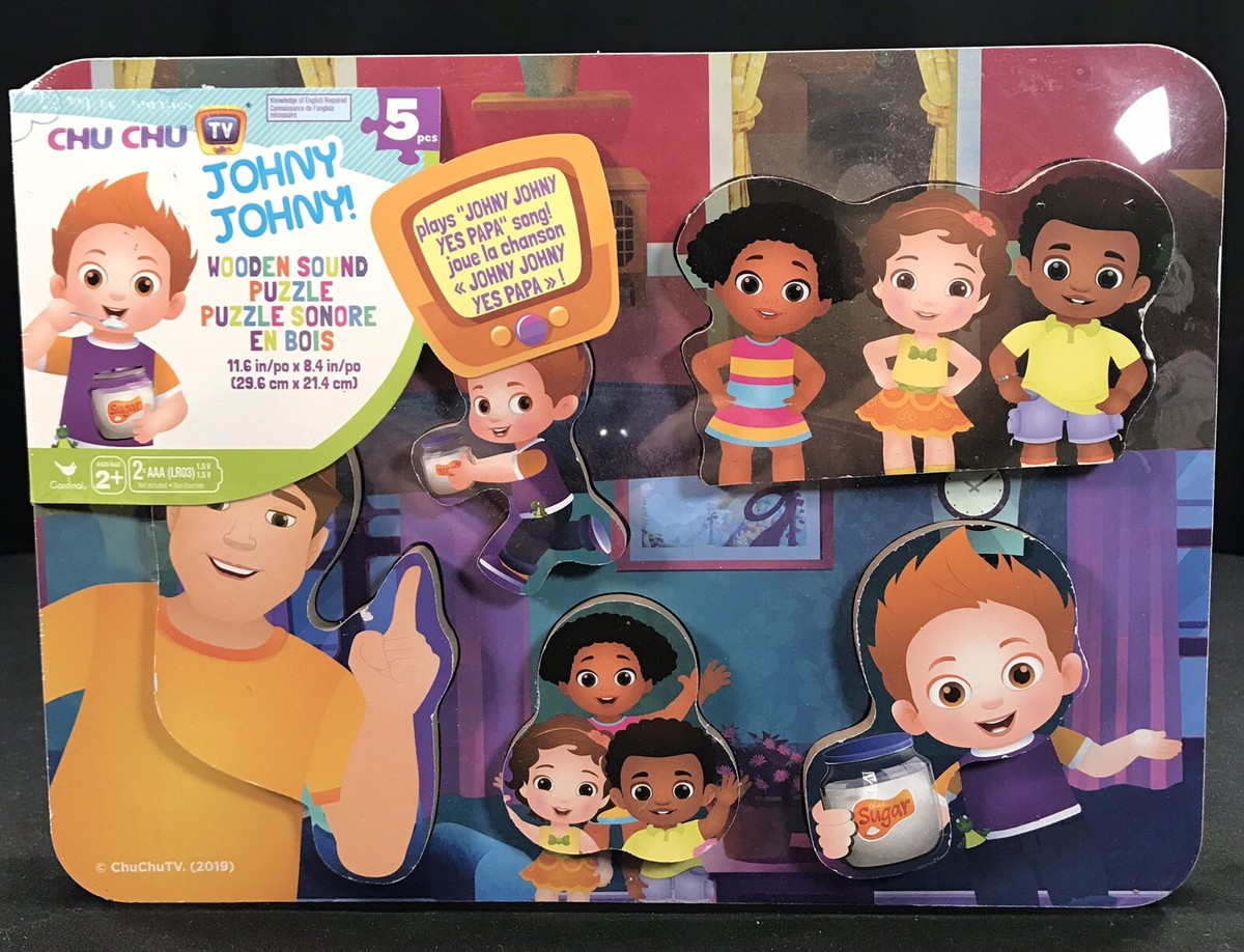 Cardinal Johny Johny Wooden Sound Puzzle Ages 2+, 5pcs, 2019 (Sealed)