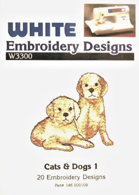 CATS & DOGS 1 #109 Embroidery Card - Ber. Deco, Baby Lock, Brother, White TESTED