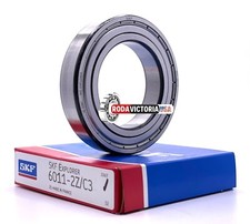 SKF 6011 ZZ C3 DEEP GROOVE BALL BEARING, METAL SHIELDED 55x90x18 mm