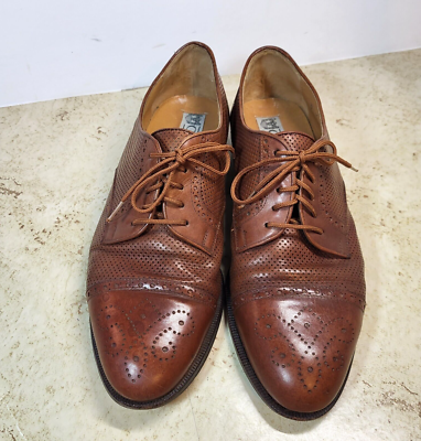 Caporicci Brown Toe Cap Brogueing Tie Dot All Leather Oxford  display picture 1