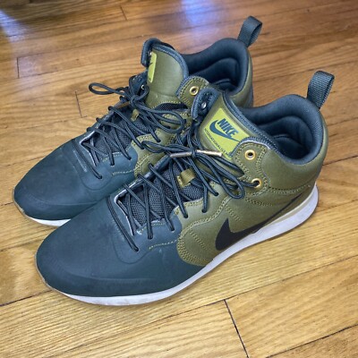 Nike Internationalist Utility Olive Flak Leather Mid Shoes Sneakers Mens 8.5