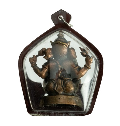 Statuette Ganesh Amulett Thailand -pendentif-étui- Dieu Hindou- Talisman 459 - Picture 9 of 13