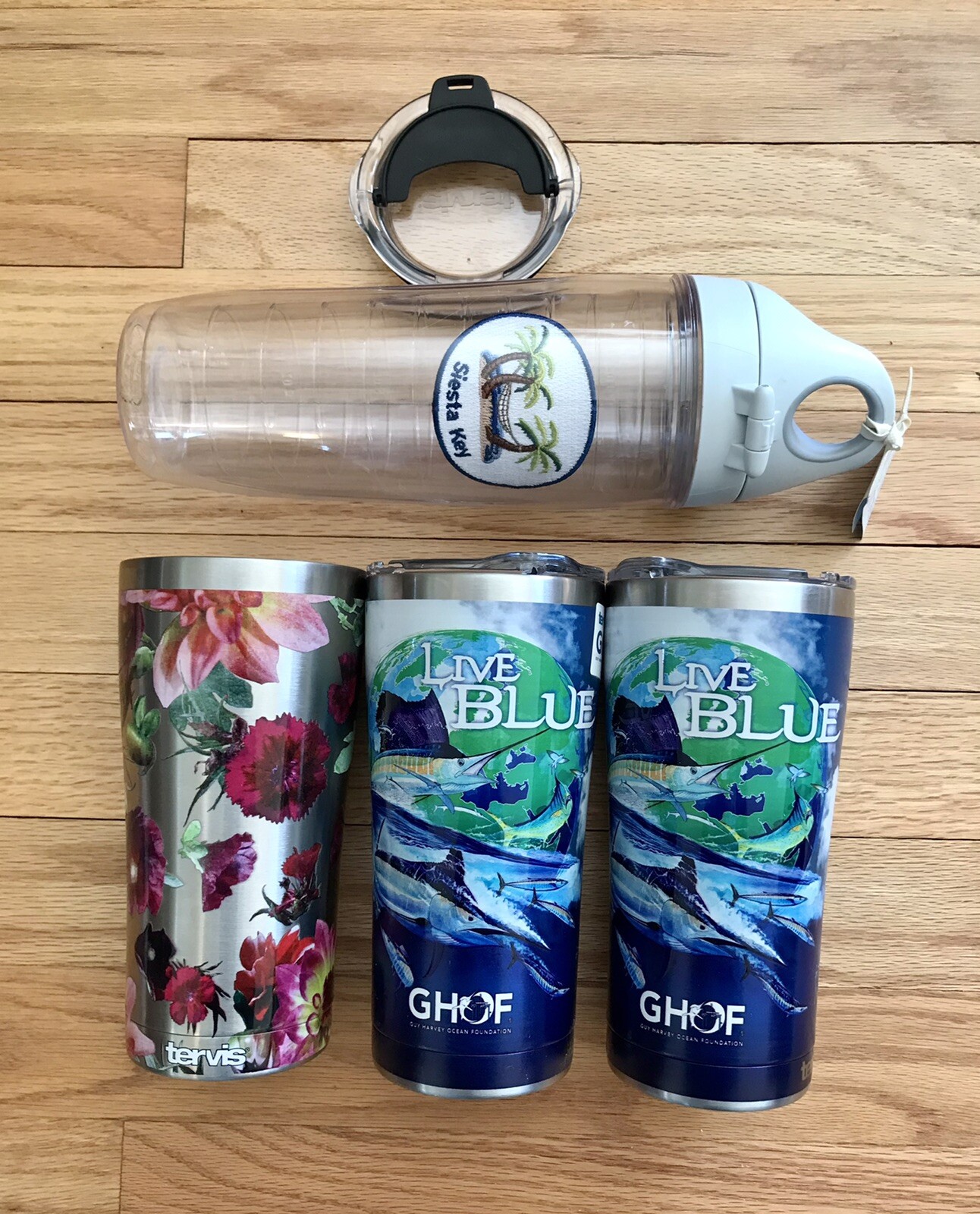 Tervis Tumbler Lot - 3 20oz SS Hot/Cold Mugs. 1  24oz Water 