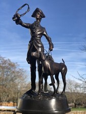 Antique French Art P .J. Mêne Bronze Huntsman & hounds sculpture 11 1/2” Tall