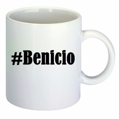 Kaffeetasse #Benicio Hashtag Raute Keramik Höhe 9,5cm in Weiß