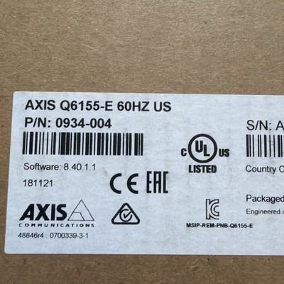 Brand New/ Open Box Axis Q6155-E 60Hz PTZ Dome Network Camera