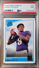 2018 Donruss Lamar Jackson Rated Rookie RC PSA 9 Football Card. rookie card picture