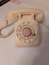 Vintage Cream Color Bell System Property Not For Sale Rotary Phone Doesn't Stick