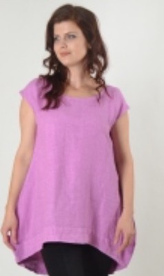 Bryn Walker Amy Gauze Lagenlook Tunic in Pink size Large (US 16-18) 100% Cotton