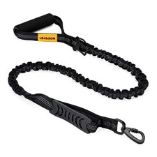 6FT Heavy Duty Reflective Bungee Dog Leash - Shock Absorbing, Padded Handle, Tra