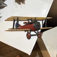 Vintage Red & Tan Biplane Airplane Decorative...