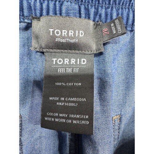 Torrid Pull-On Wide Leg Light Weight Drawstring Stretch Jeans Plus Size 2X - Picture 7 of 7