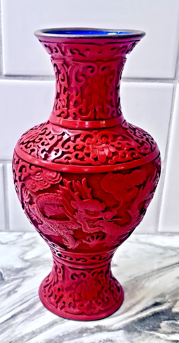 红色黄铜主中国古董花瓶| eBay
