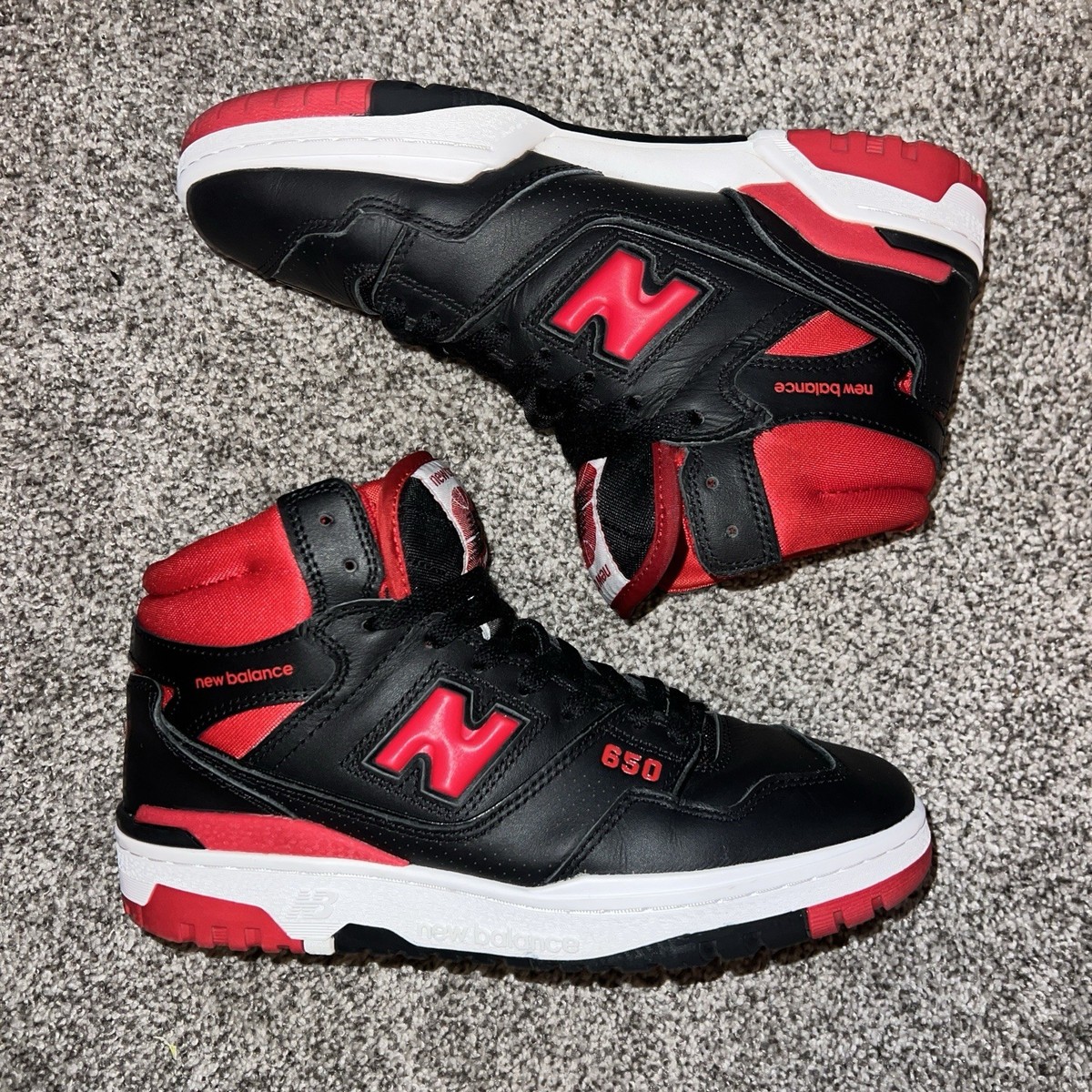 New Balance 650R Size 7 Mens Black Red Sneakers BB650RBR | eBay
