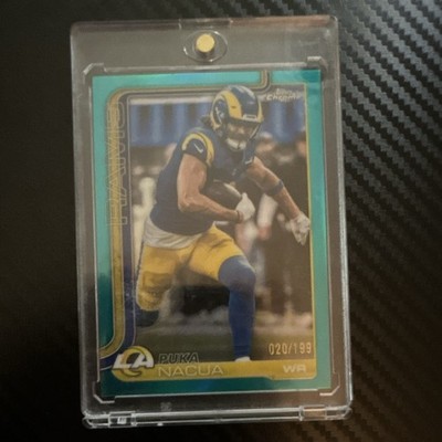 Topps 2023 Chrome Puka Nacua #166 Los Angeles Rams 020/199 Parallel SN