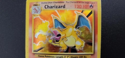 Pokemon Base Set Charizard 4/102 Unlimited Holo Rare Damaged