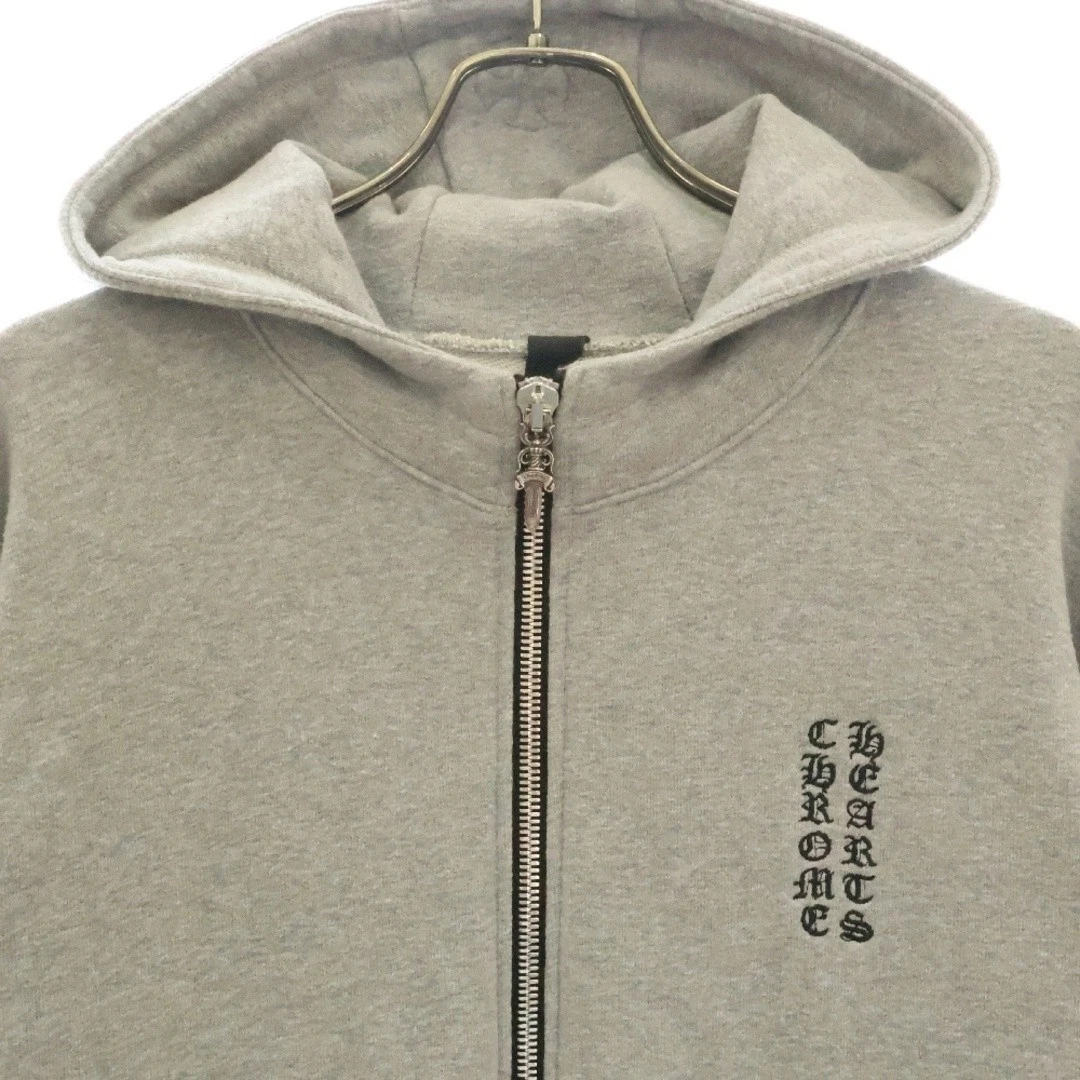 Felpa con cappuccio zip CHROME HEARTS Y NOT CH Plus patch pugnale grigia usata d4c0b90a9e1a24b9f1