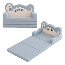 2-in-1 Kids Couch Fold Out, Convertible Toddler Couch to Lounger, Toddler Cha...