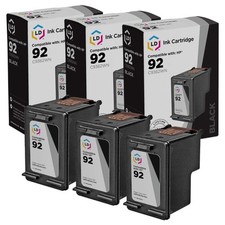 LD Products Replacement for HP 92 / C9362WN Black Ink Cartridges 3-Pack