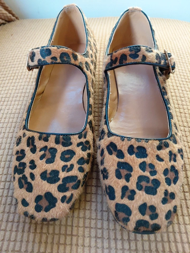 NEW SOLD OUT Style Leopard 🐆 Michaela Mary Jane Square Toe Buckle Flats 10 M - Image 2 of 4