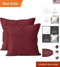Traditional Rich Maroon Cotton Cushion Covers 16x16 - Set of 2 for Stylish Décor