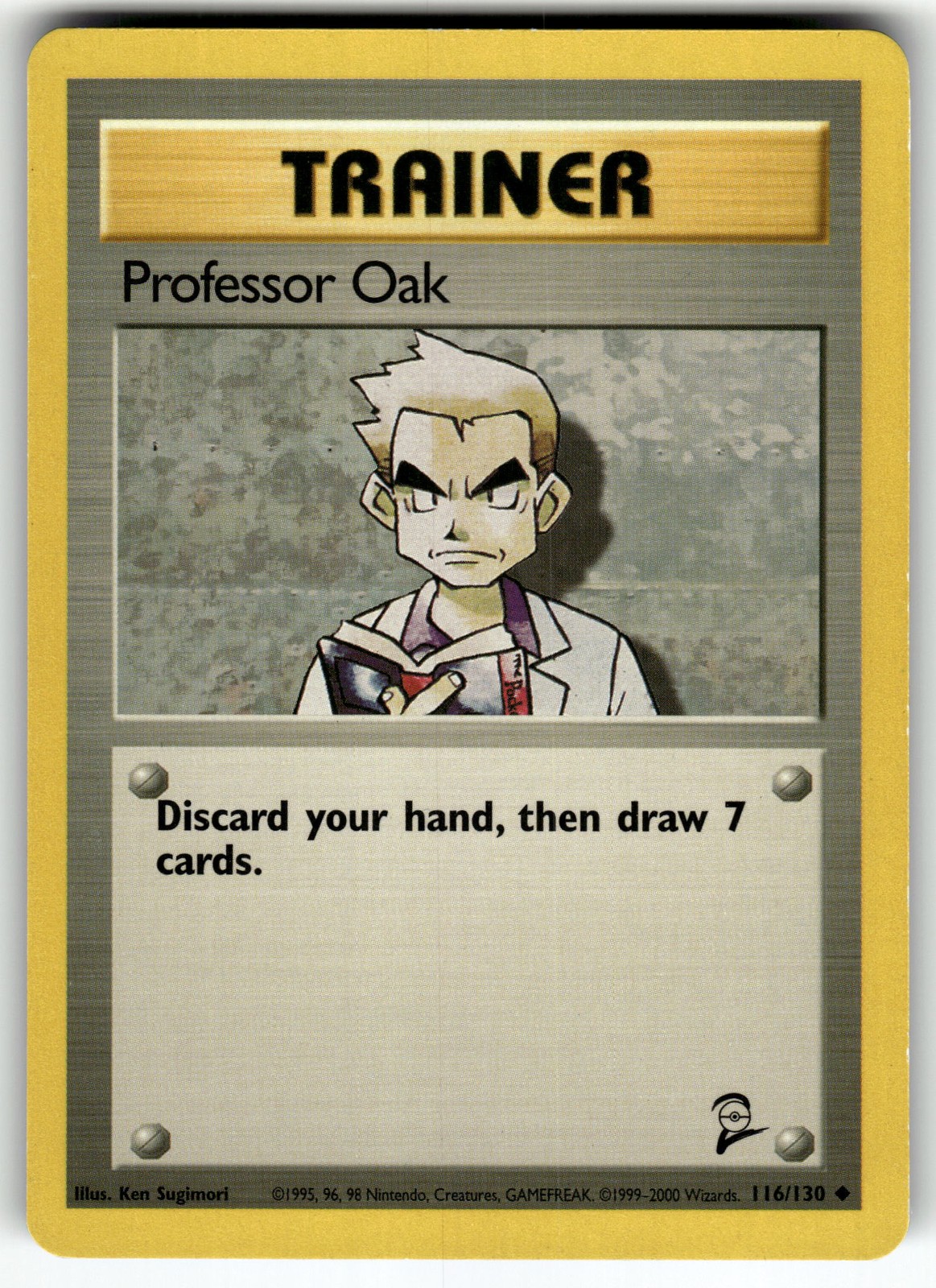 Professor Oak 116/130 Base Set 2 LP Pokemon Card TCG